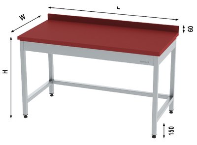 PE TOP WORK TABLE WITHOUT BOTTOM SHELF