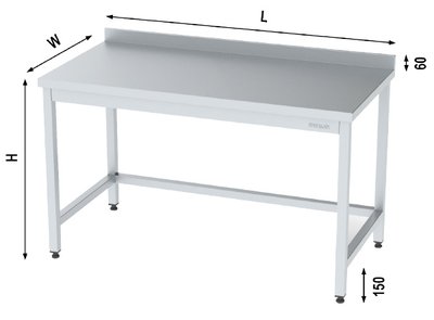WORK TABLE WITHOUT BOTTOM SHELF