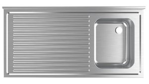 SINK W. SINGLE BOWL LEFT DRAINER