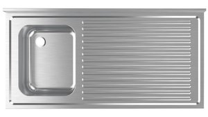 SINK W. SINGLE BOWL RIGHT DRAINER