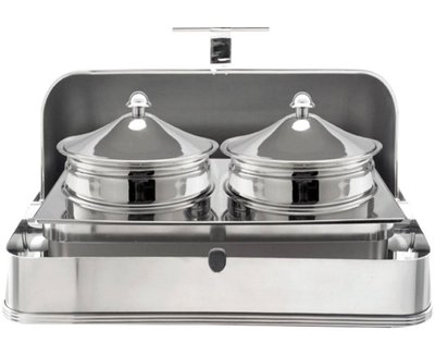 CHAFING DISH WITH 180° ROLL TOP LID BUILD IN
