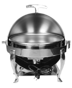 ROUND CHAFING DISH WITH 180° ROLL TOP LID