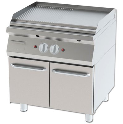 GRILL 1/2 RIBBED WITH CUPBOARD WITH GAS
