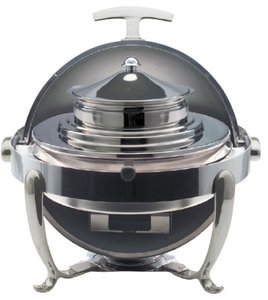 ROUND CHAFING DISH WITH 180° ROLL TOP LID SOUP SERVER