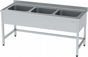 SINK WITH 3 BOWLS WITHOUT BOTTOM SHELF