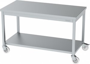 MOBILE WORK TABLE WITH BOTTOM SHELF