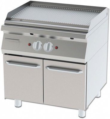 GRILL RIBBED WITH CUPBOARD WITH GAS