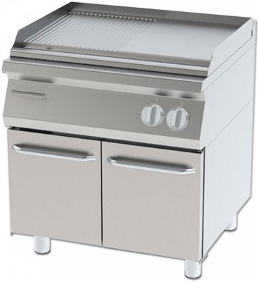 GRILL 1/2 RIBBED WITH CUPBOARD WITH GAS